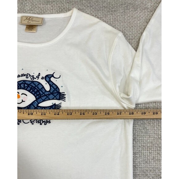 NEW I'm Dreaming Of A White Christmas T-Shirt Women's Large White MC Sportswear - Picture 5 of 6